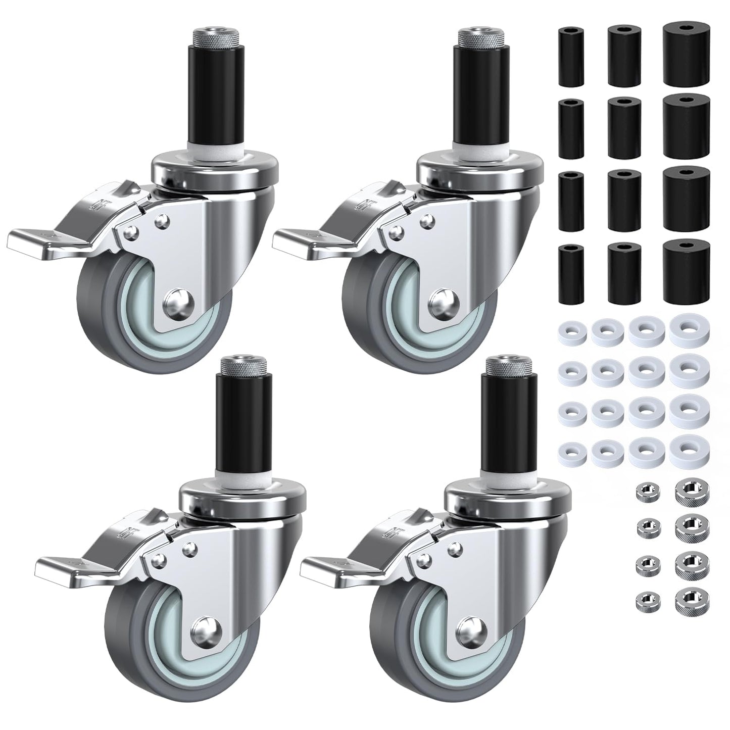 3 Inch Locking Caster Wheels for Heavy Duty Furniture Mobility