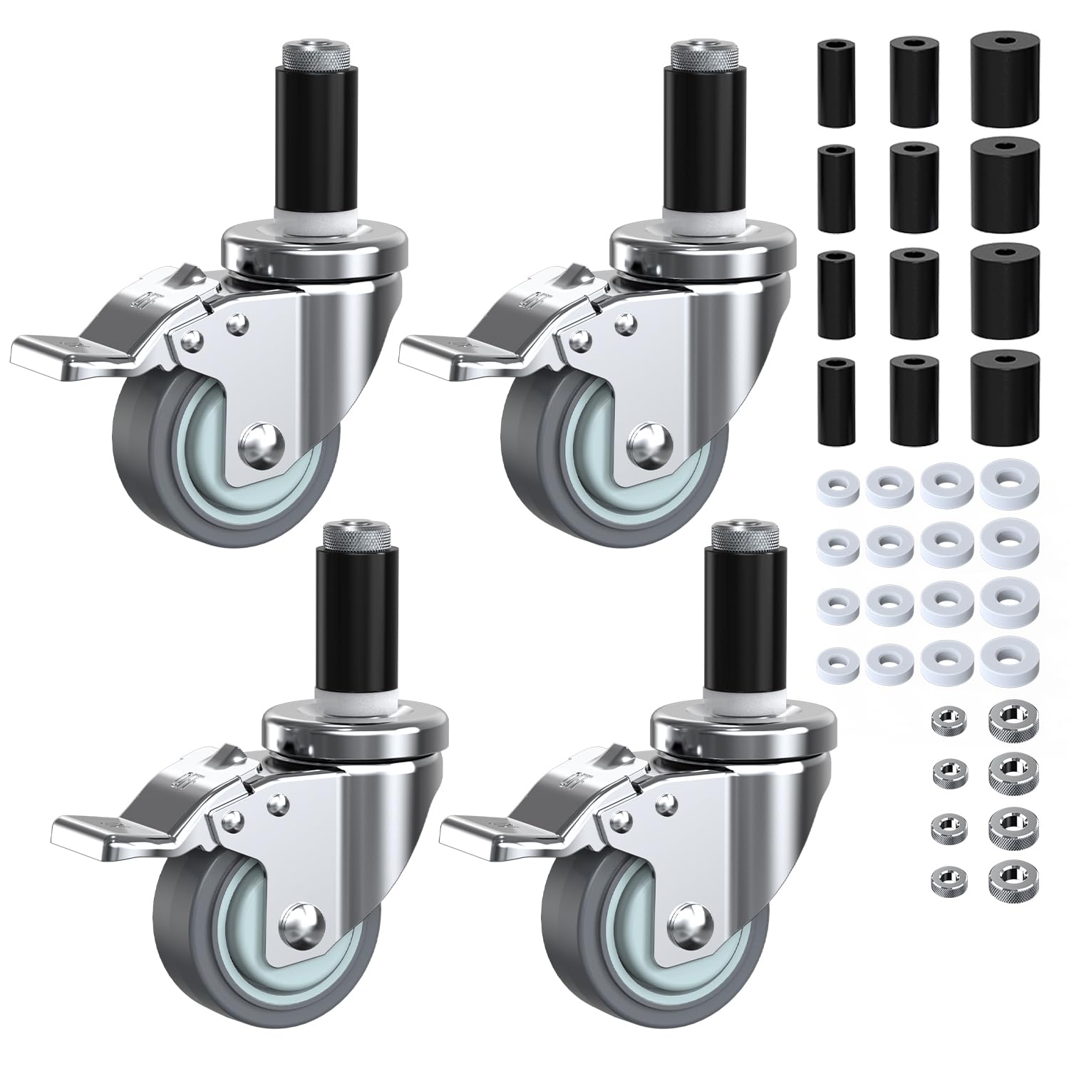 3 Inch Locking Caster Wheels for Heavy Duty Furniture Mobility