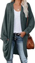 ZoeAce Womens Open Front Knit Cardigan - Chunky Waffle Oversized