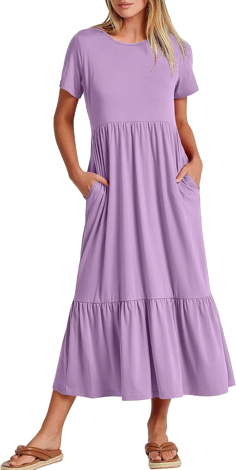 ANRABESS Womens Casual Maxi Dress for Summer Beach Travel