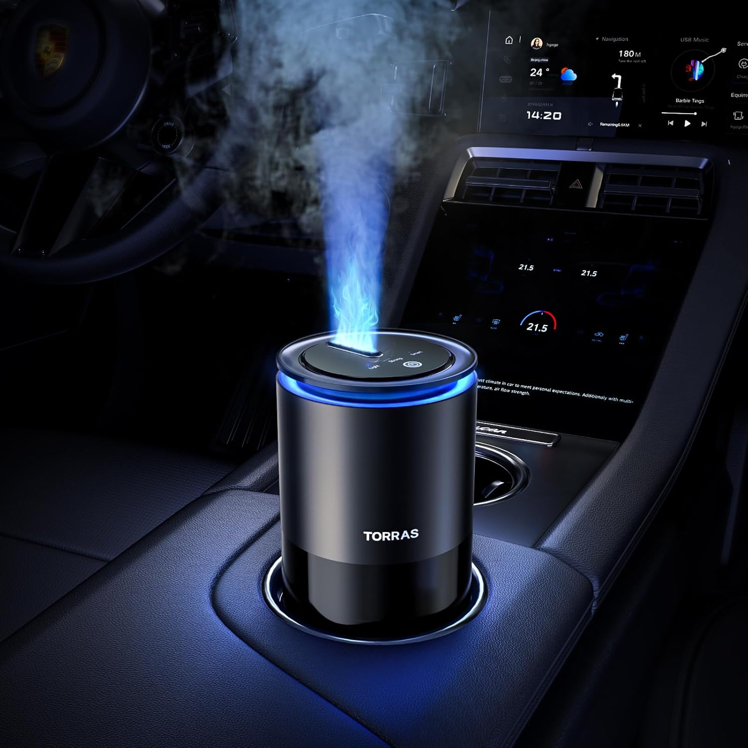 TORRAS Smart Car Air Freshener: Ultrasonic Mist & Premium Scent