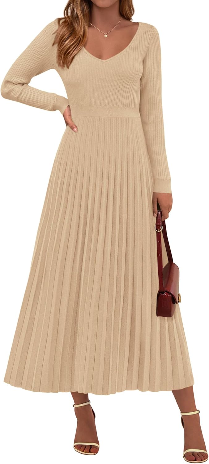 PRETTYGARDEN Women Sweater Dress for Elegant Fall Fashion