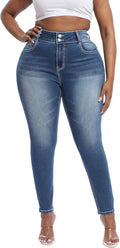 Womens Plus Size Skinny Jeans High Waisted Stretchy (Style CMYP)
