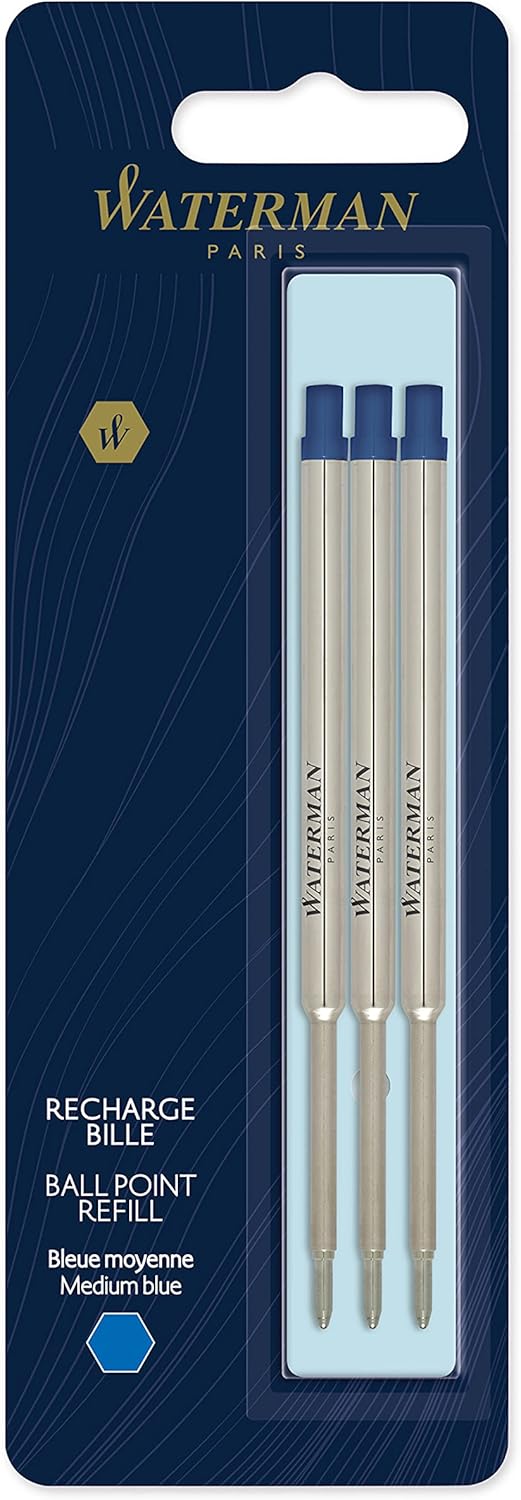 Waterman Ballpoint Pen Refill for Medium Point Blue Ink