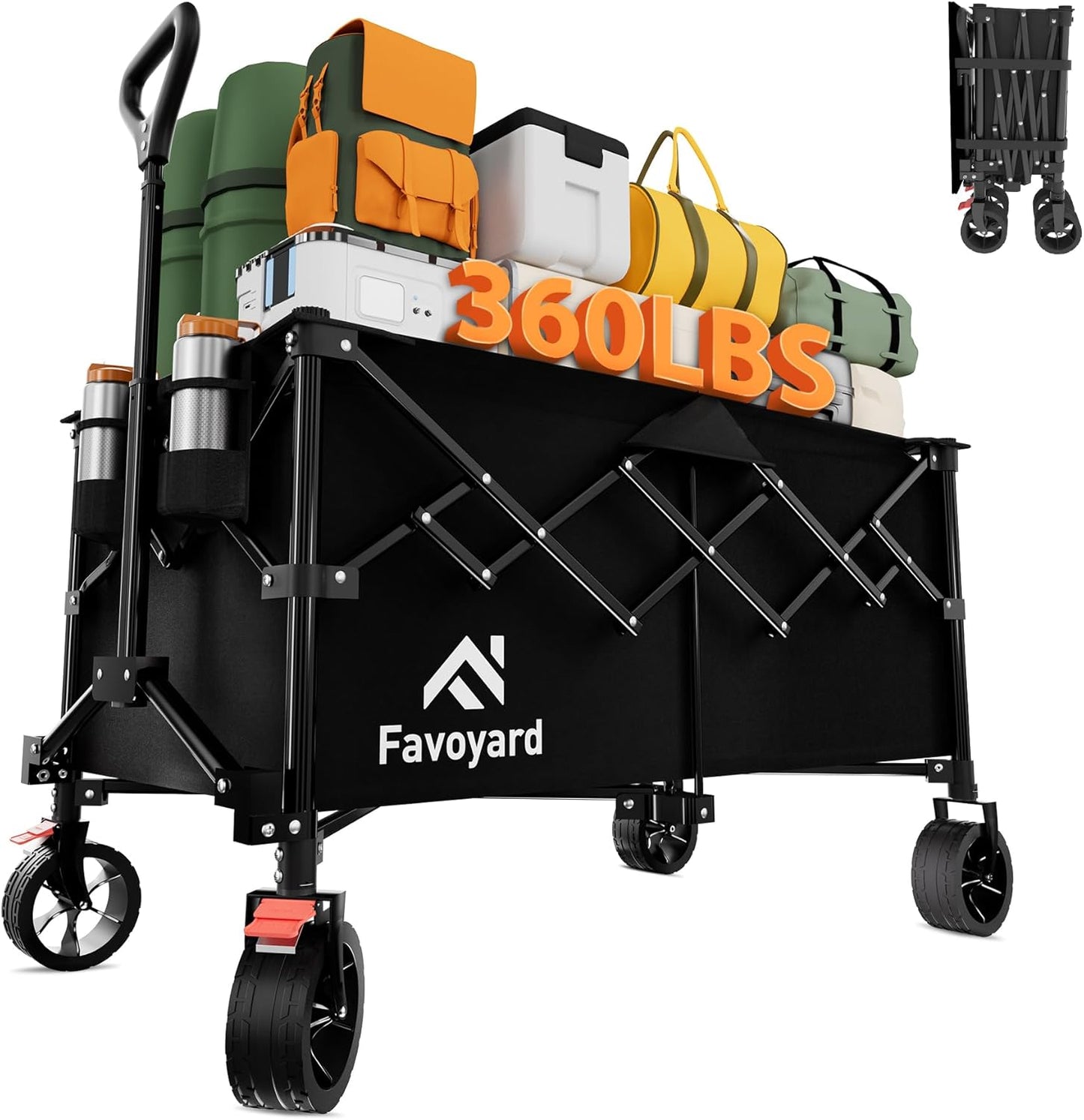 Favoyard Extra Large Collapsible Wagon for All Your Needs