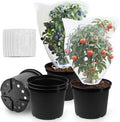 12-Inch Reusable Nursery Pots with Bird Netting Covers - 5-Pack