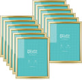 8x10 Picture Frames 12 Pack Gold - Simple Wall or Table Display
