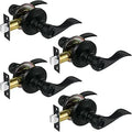 MONKEMON Black Door Handle Interior Set of 4 - Keyless Privacy Levers