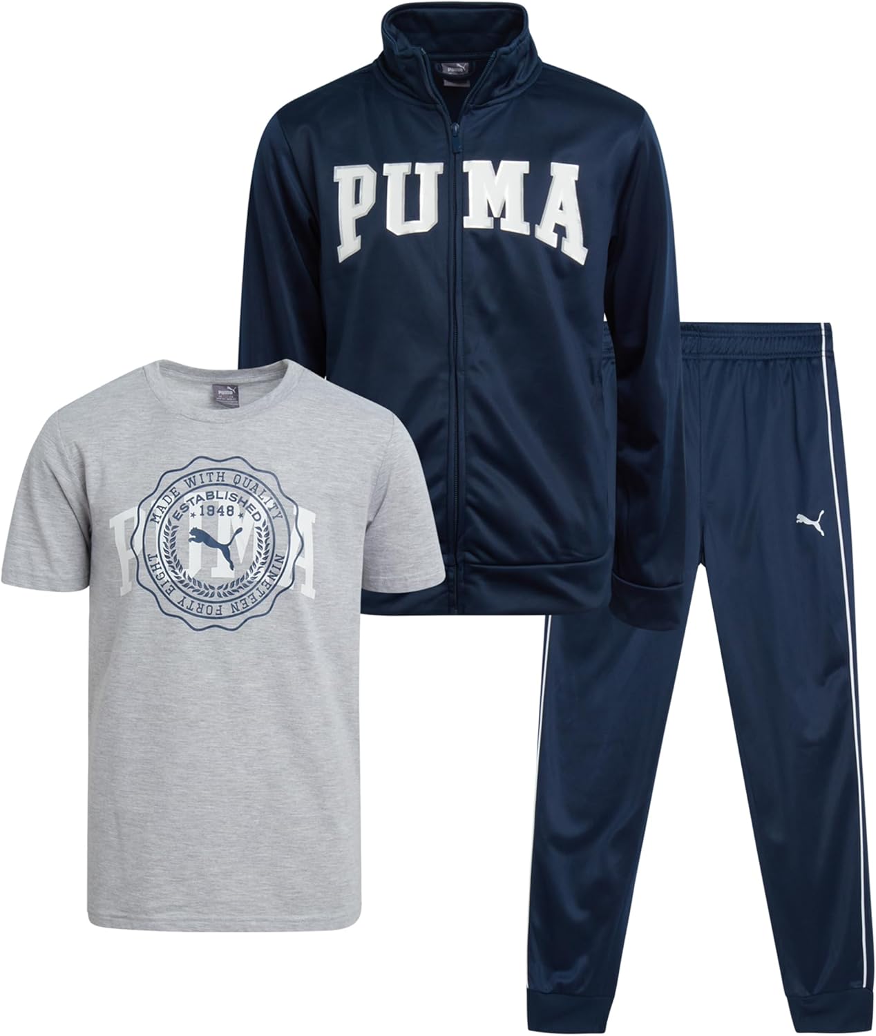 PUMA Boys' Activewear Set - 3 Piece Athletic Outfit for Kids