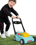 Kids Lawn Mower Toy with Realistic Grass-Cutting Action - No Batteries