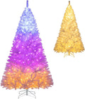 Goplus 7 FT Pre-Lit White Artificial Christmas Tree - 400 LED Lights