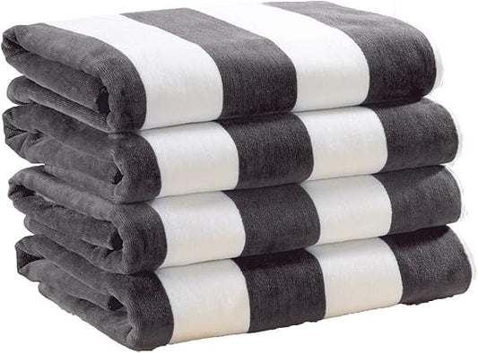 Great Bay Home Large Cotton Towel Set of 4 for Beach and Pool