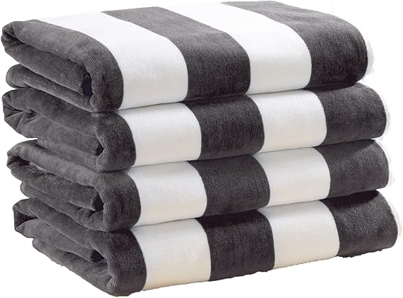 Great Bay Home Large Cotton Towel Set of 4 for Beach and Pool