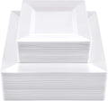 White Square Plastic Dinnerware Set 100-Piece - Durable Disposable