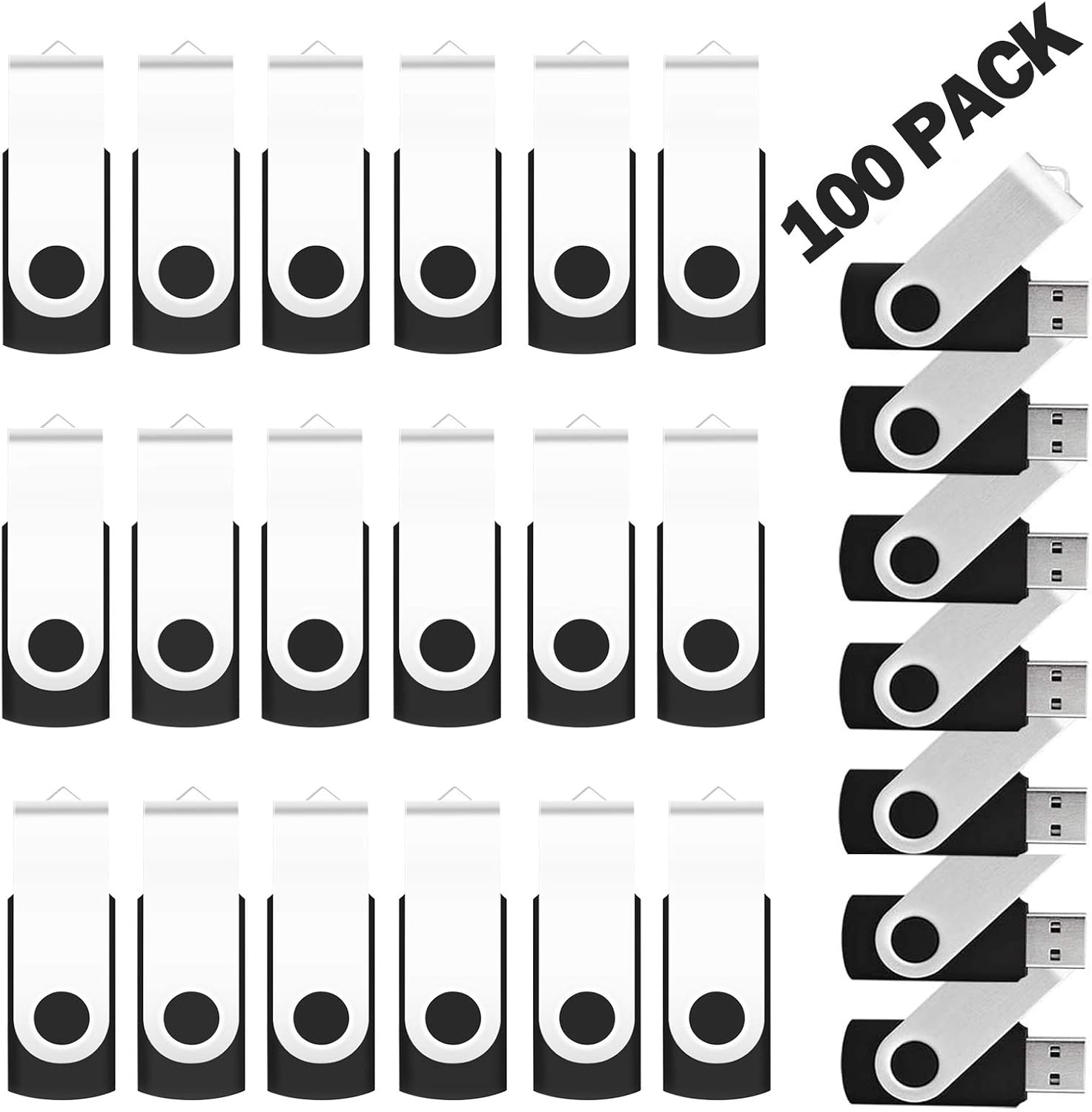EASTBULL 100PCS Bulk Flash Drives 4GB USB 2.0 for Easy Storage