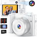 4K Digital Camera 64MP Front & Rear - Selfie Vlogging with 16X Zoom