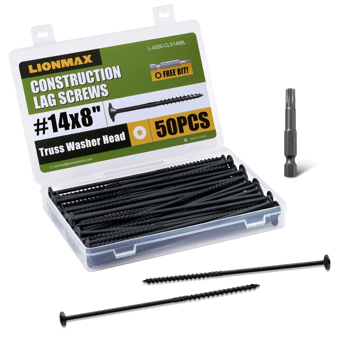 LIONMAX 8 Inch Lag Screws for Heavy Duty Wood Projects