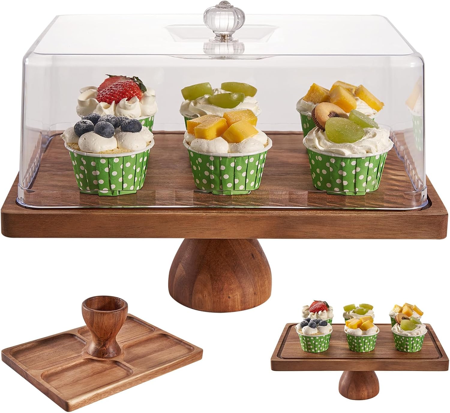 13 Rectangular Cake Stand with Lid for Multi-Functional Use