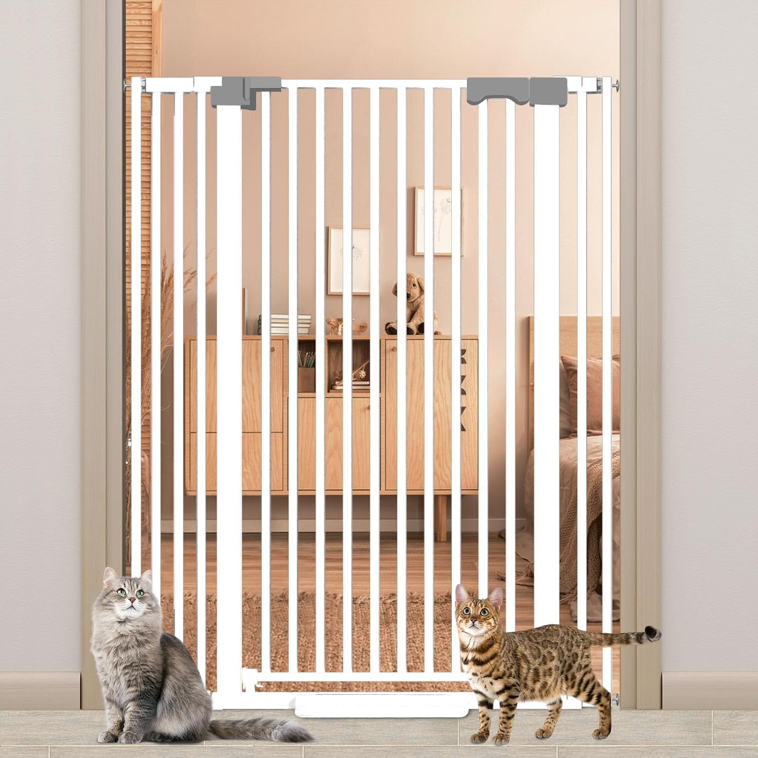 51 Inch Extra Tall Cat Gate Barrier for Doorways and Hallways
