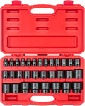 TEKTON 1/2 in Drive 6-Point Impact Socket Set, 31-Piece - Durable Kit