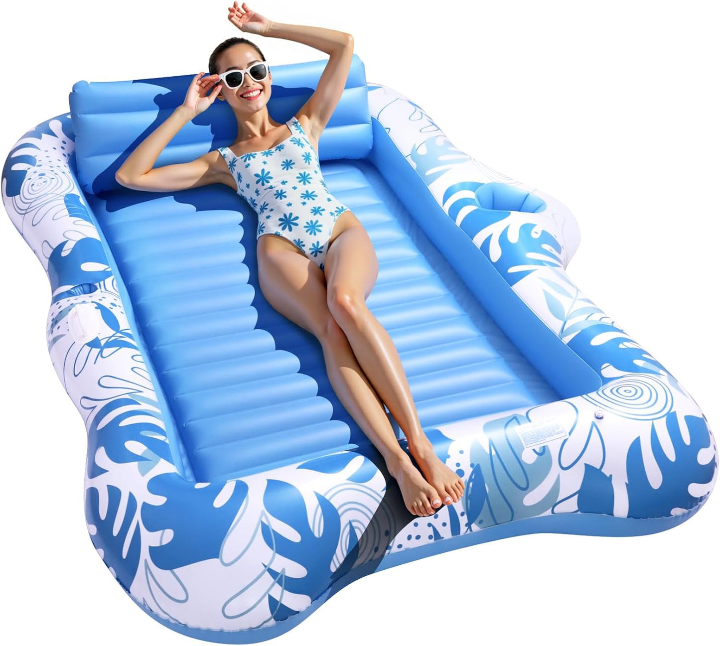 Inflatable Tanning Pool Lounger Float for 2 Person Fun