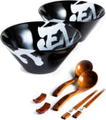 BICETTO Japanese Ceramic Ramen Bowl Set for Elegant Dining