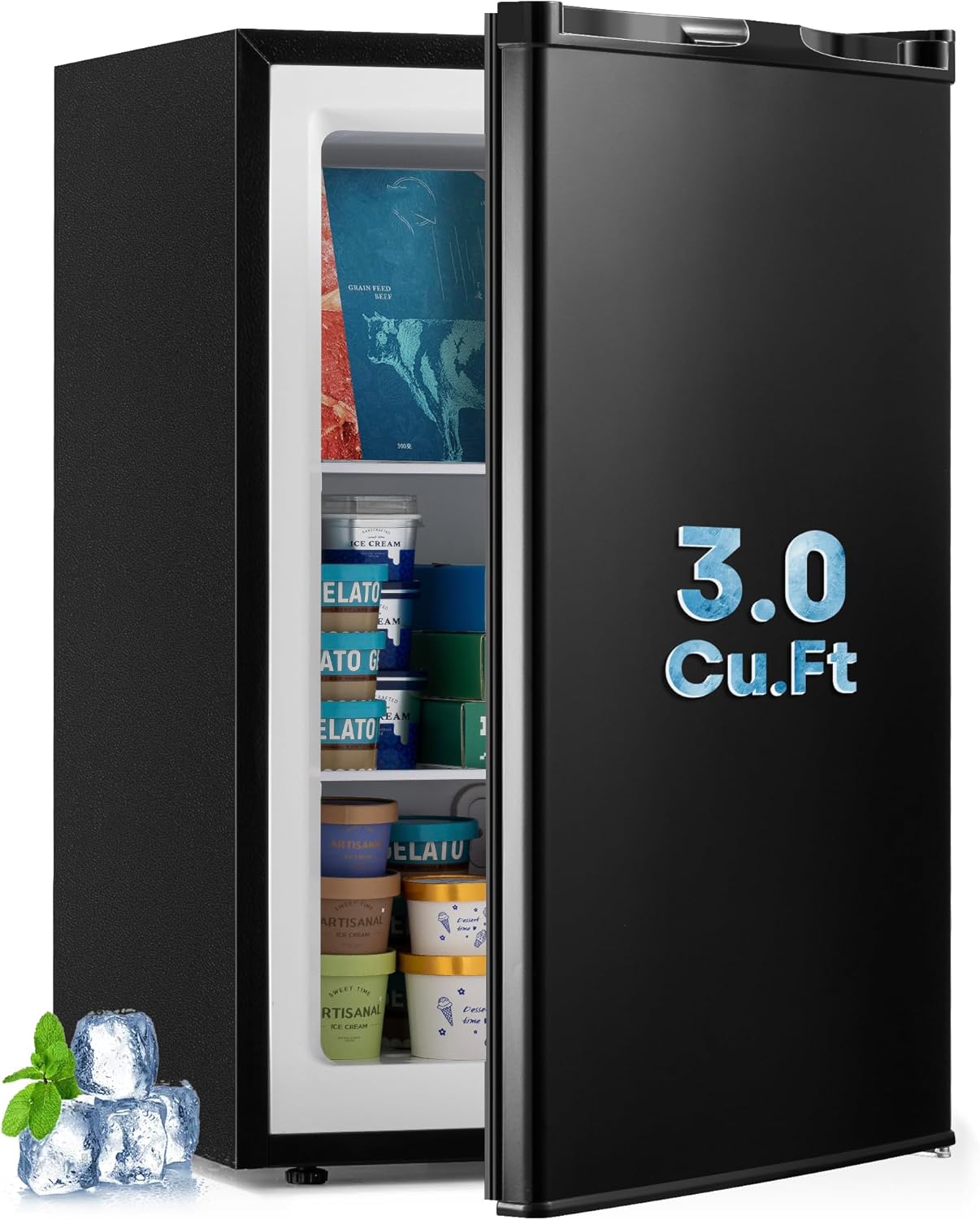 3.0 Cu.ft Compact Upright Freezer for Home, Dorm, Office Use