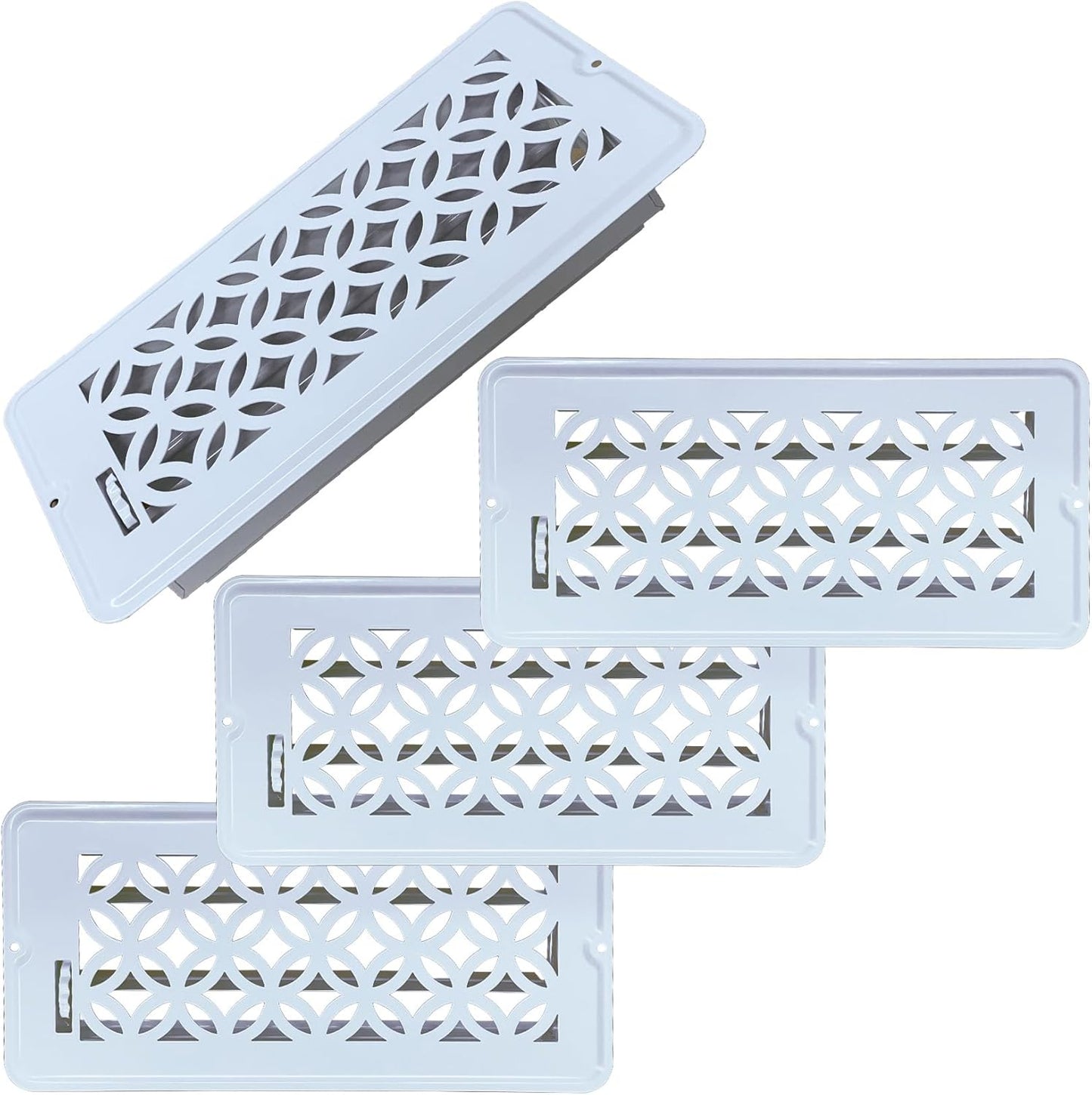 Floor Vent Covers - Heavy Duty Steel Air Vent Covers, 4 Pack