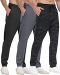 3 Pack Mens Athletic Sweatpants with Zipper Pockets - Versatile on