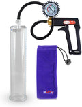 LeLuv Black Maxi Penis Pump with Gauge and Silicone Hose Kit - Safe