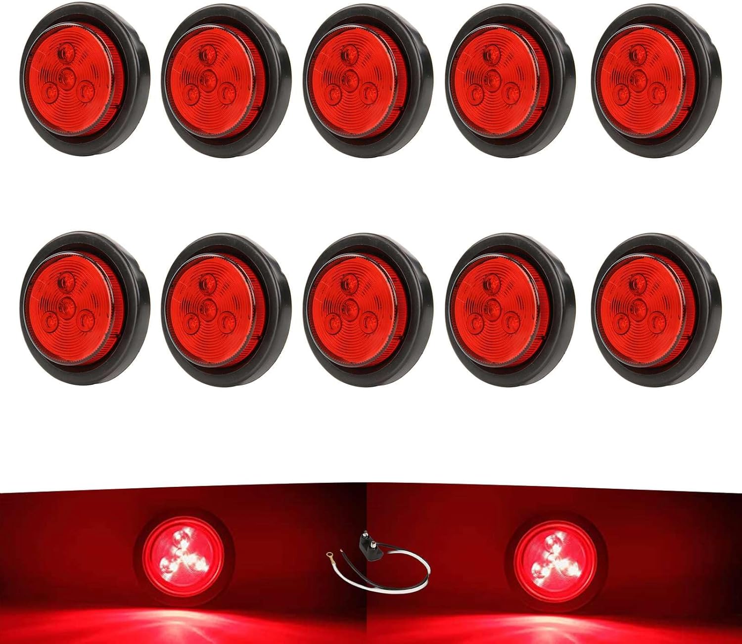NEW SUN 2in Round LED Trailer Lights for Safety and Visibility