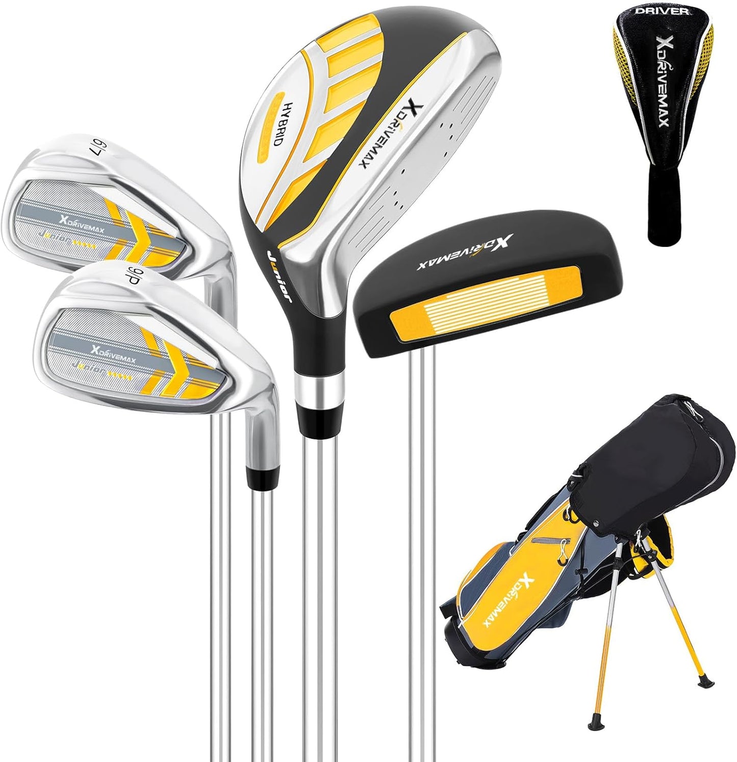 Kids Golf Club Set for Ages 4-12 with Stand Bag and Putter