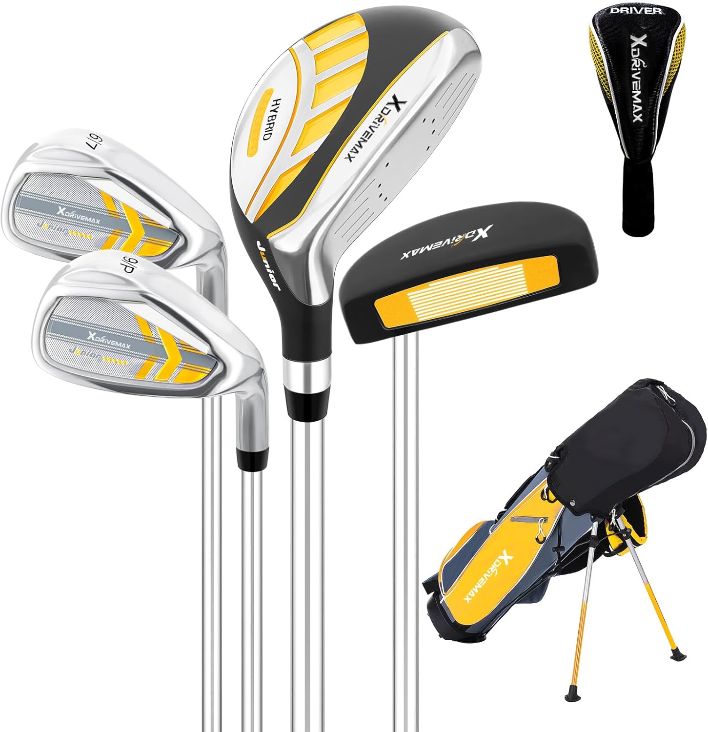 Kids Golf Club Set for Ages 4-12 with Stand Bag and Putter