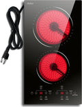 2 Burner Electric Cooktop Hobsir 110V Plug-In Stove - Compact Power
