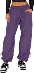 Parachute Cargo Pants Women Drawstring Elastic Waist - Baggy Y2K Style