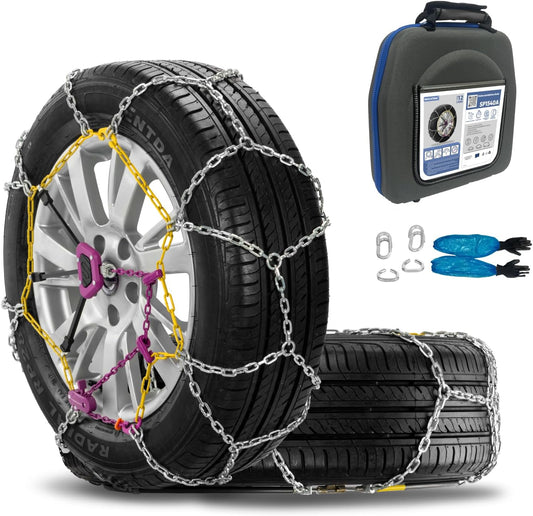 Snow Chains for Car, SUV, Truck - Premium Emergency Tire Chains