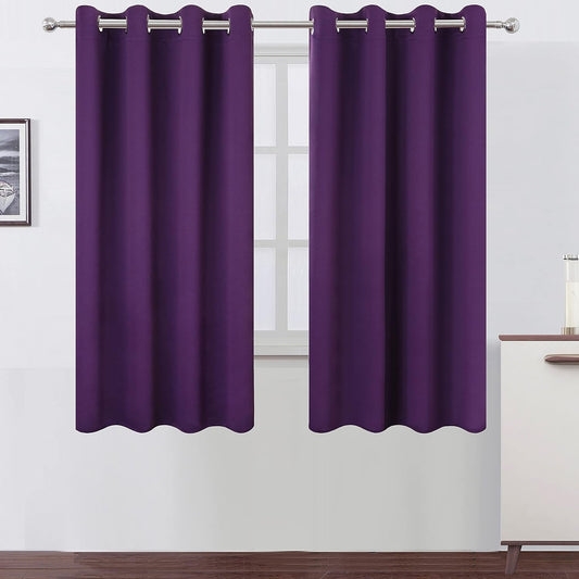 LEMOOMO Purple Blackout Curtains for Bedroom - 66 x 63 Inch