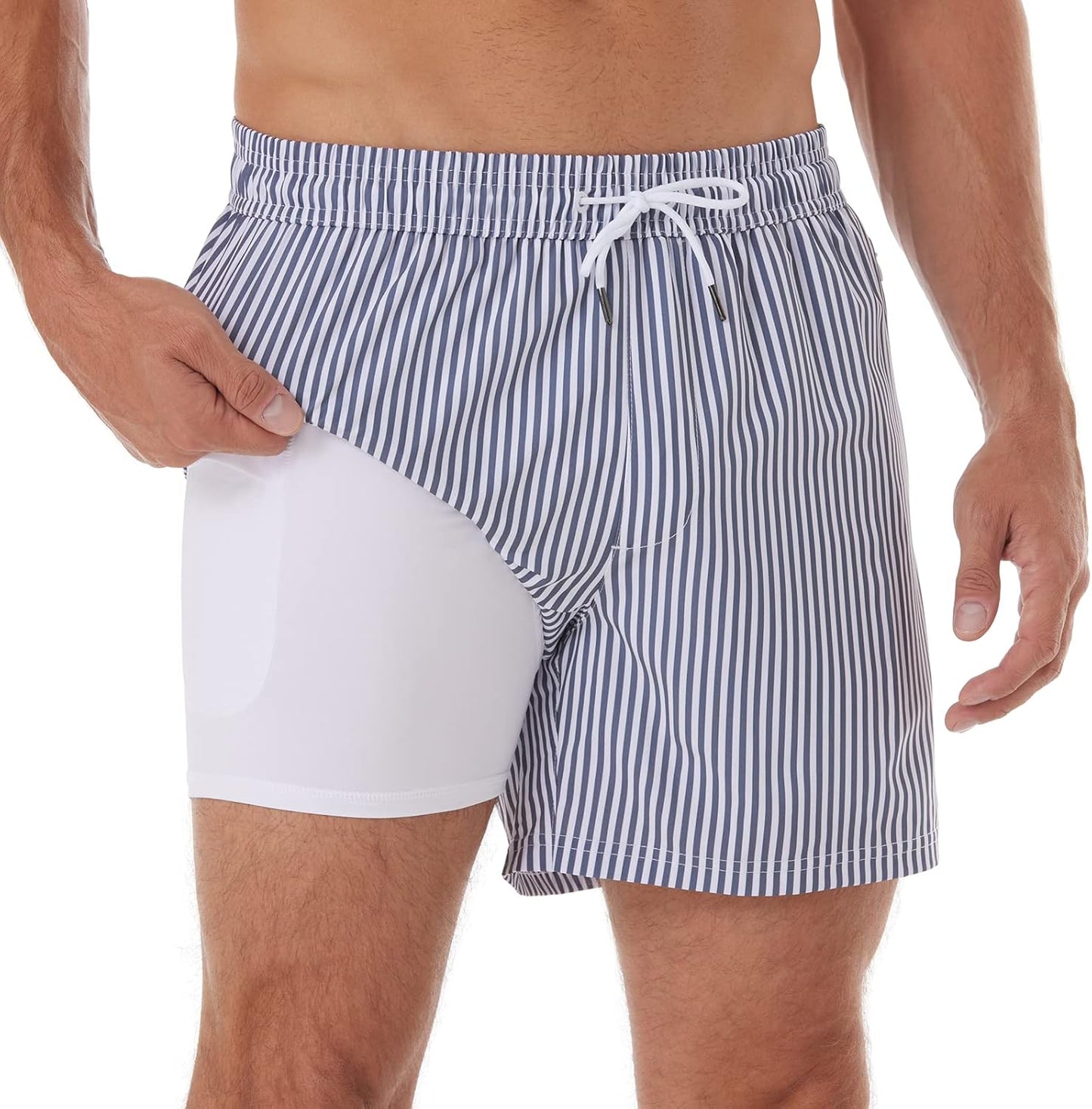 BRISIRA Mens Swim Trunks Quick Dry 5 inch Inseam Beach Shorts