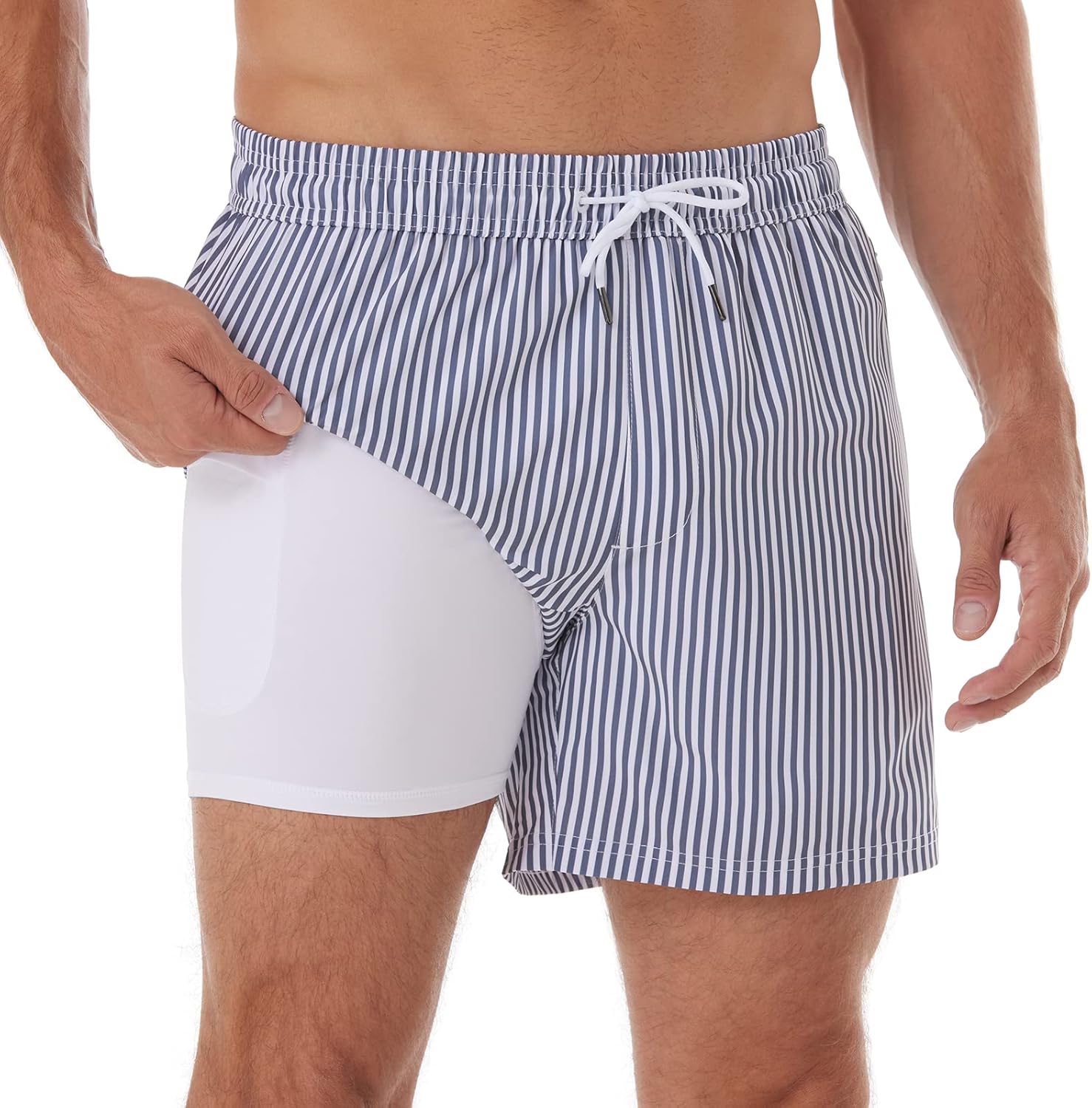 BRISIRA Mens Swim Trunks Quick Dry 5 inch Inseam Beach Shorts