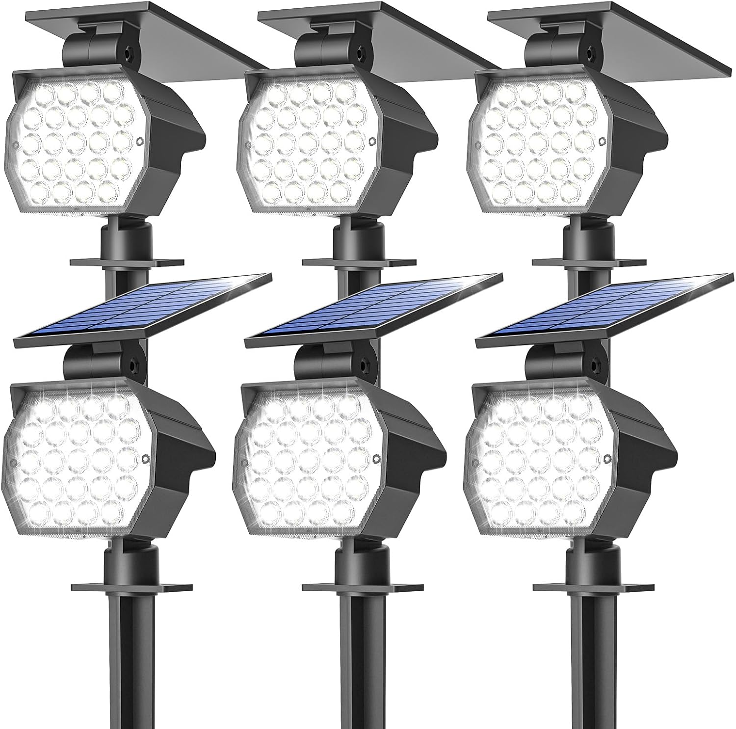 NIORSUN Solar Spot Lights Outdoor with 23 LEDs for Gardens