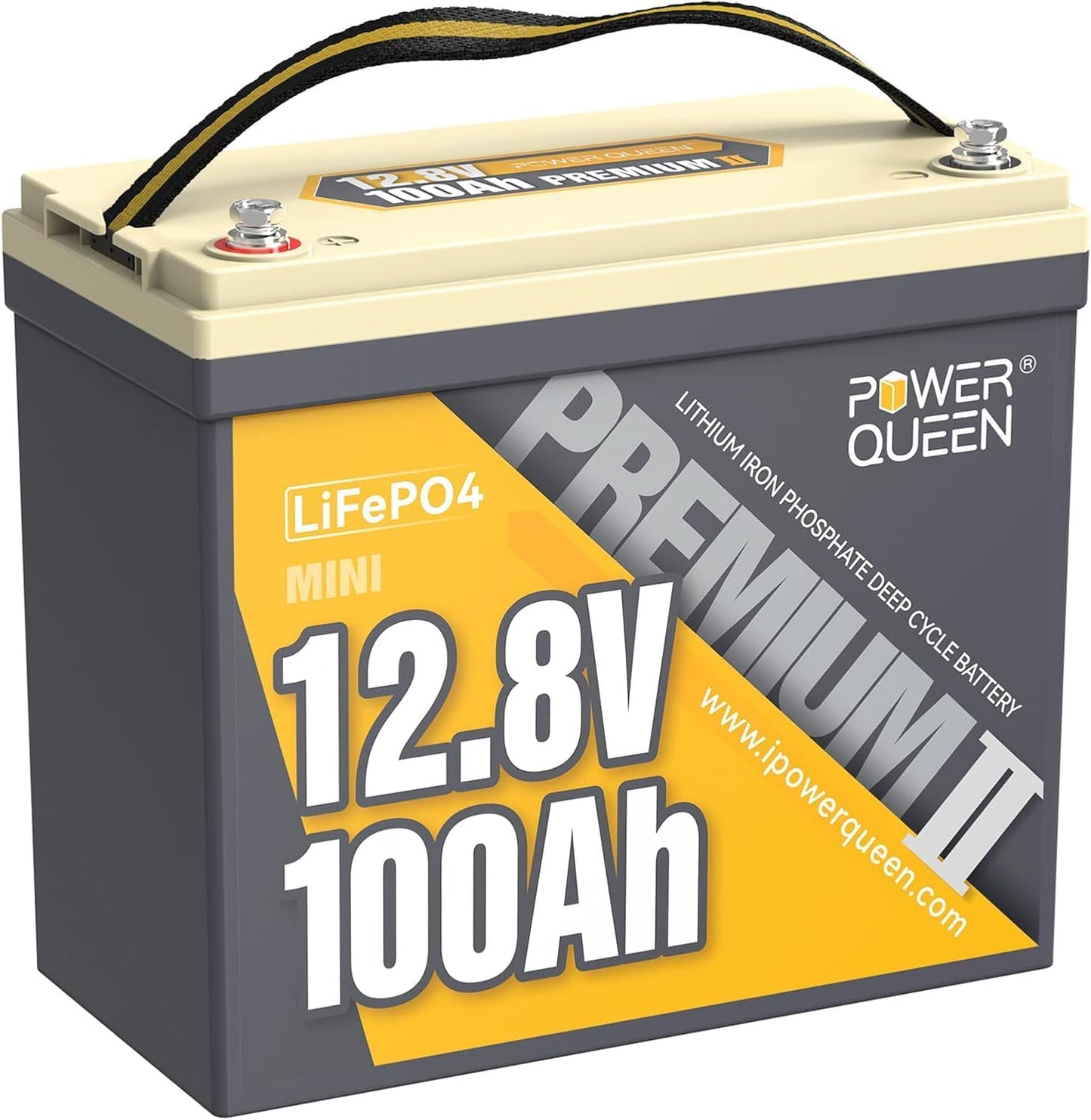 Power Queen 12V 100Ah Mini LiFePO4 Battery for RV and Off-Grid Use
