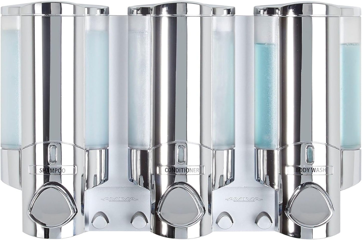 AVIVA Three Chamber Dispenser by Better Living for Shower Clutter
