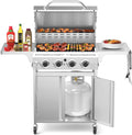 4-Burner Propane Gas Grill with 304 Stainless Steel Grid - Versatile