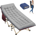 Extra Wider Folding Camping Cot for Adults - 550lbs Heavy Duty