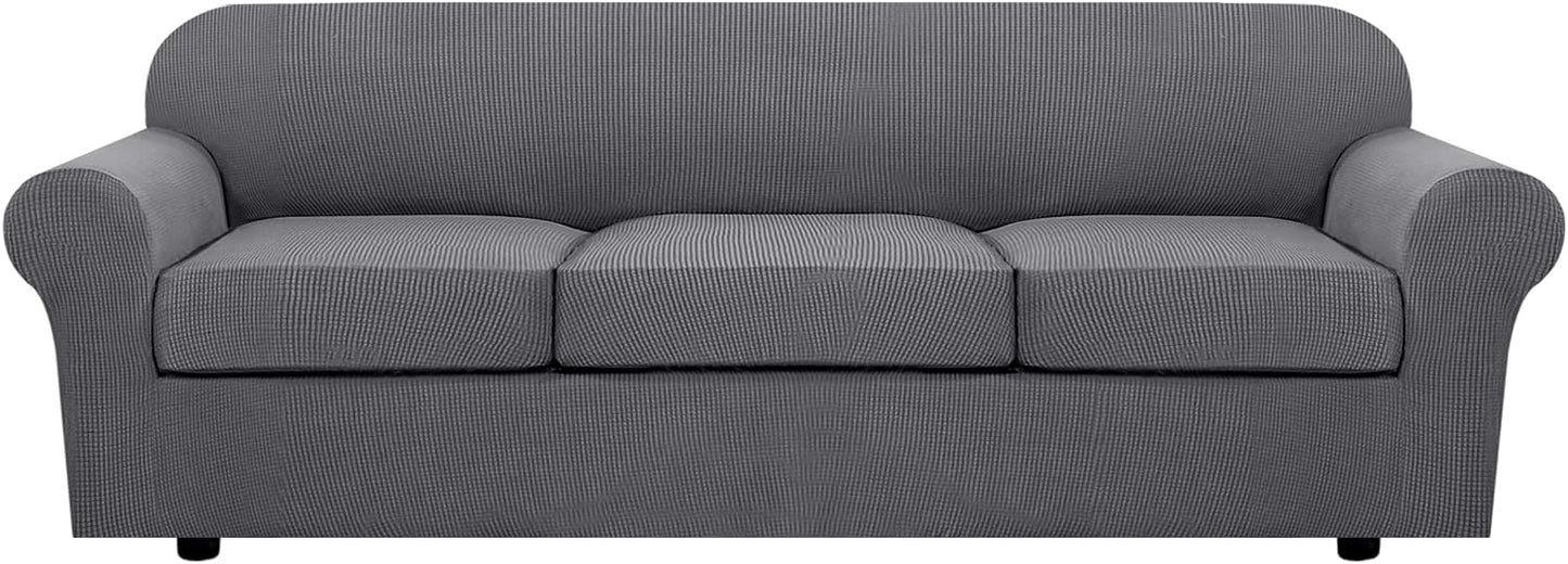 H.VERSAILTEX 4 Piece Stretch Sofa Covers for 3 Cushion Couch