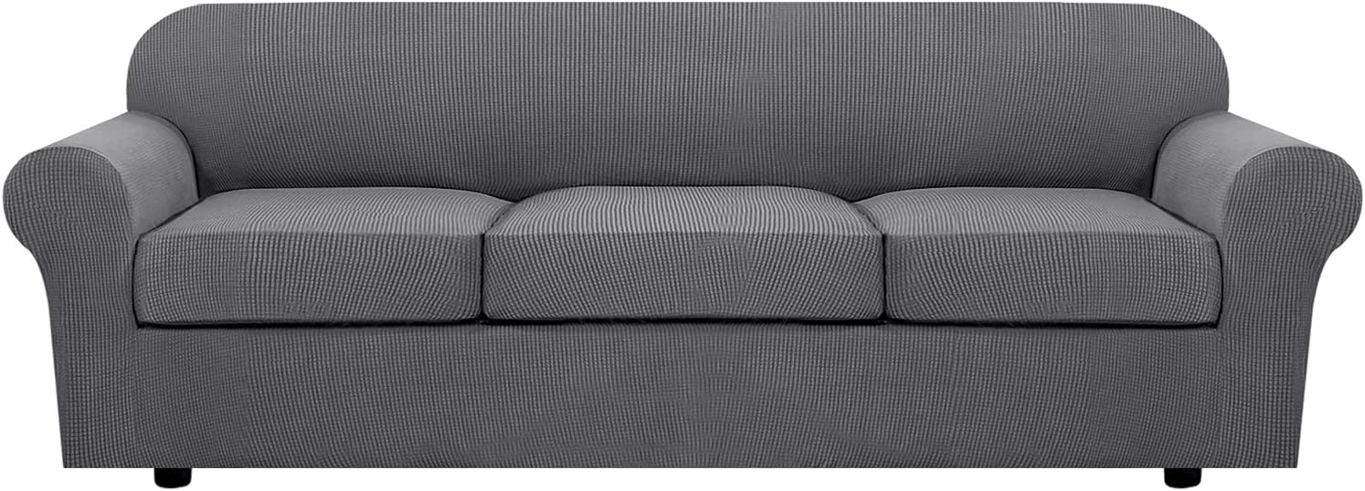 H.VERSAILTEX 4 Piece Stretch Sofa Covers for 3 Cushion Couch