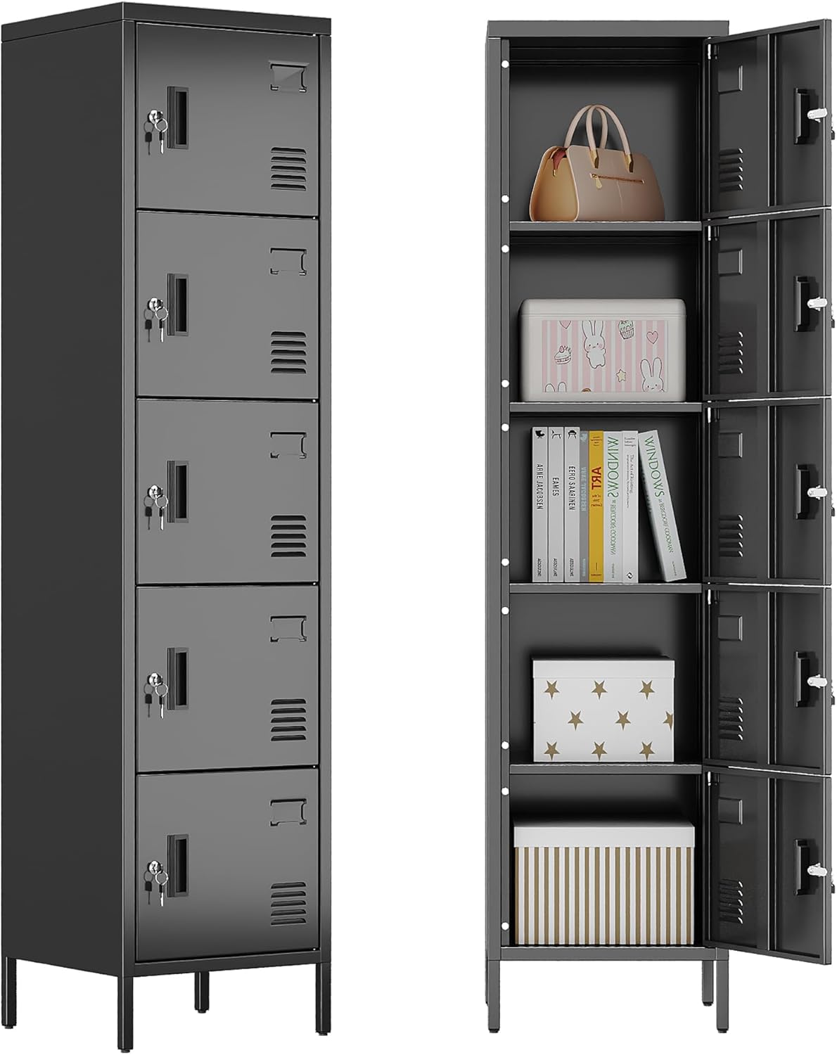 Metal Locker with Lock and Ventilation Holes for Secure Storage
