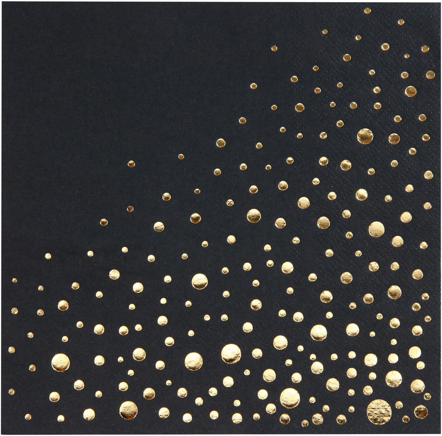 Chic 3-Ply Black & Gold Cocktail Napkins - 200 Pack