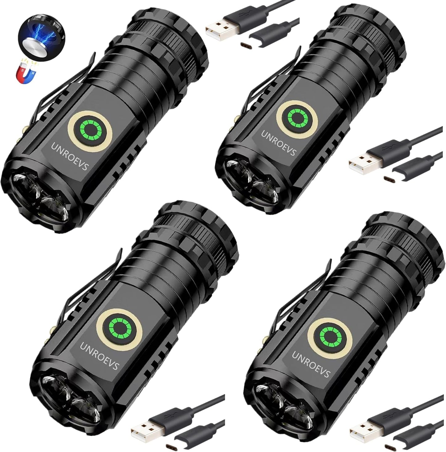 Mini Flashlight 2550 Lumens Rechargeable USB C for EDC & Camping