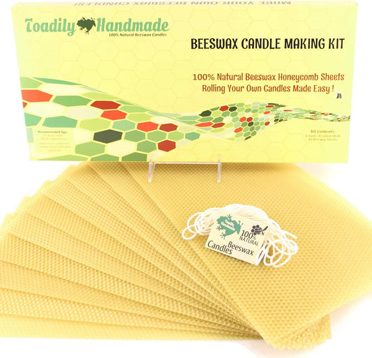 DIY Beeswax Candle Kit - 10 Full Size Sheets, Toadily Handmade Candles